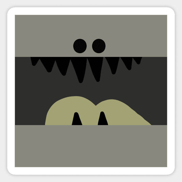 Grey Monster Mouth Sticker by Whoopsidoodle